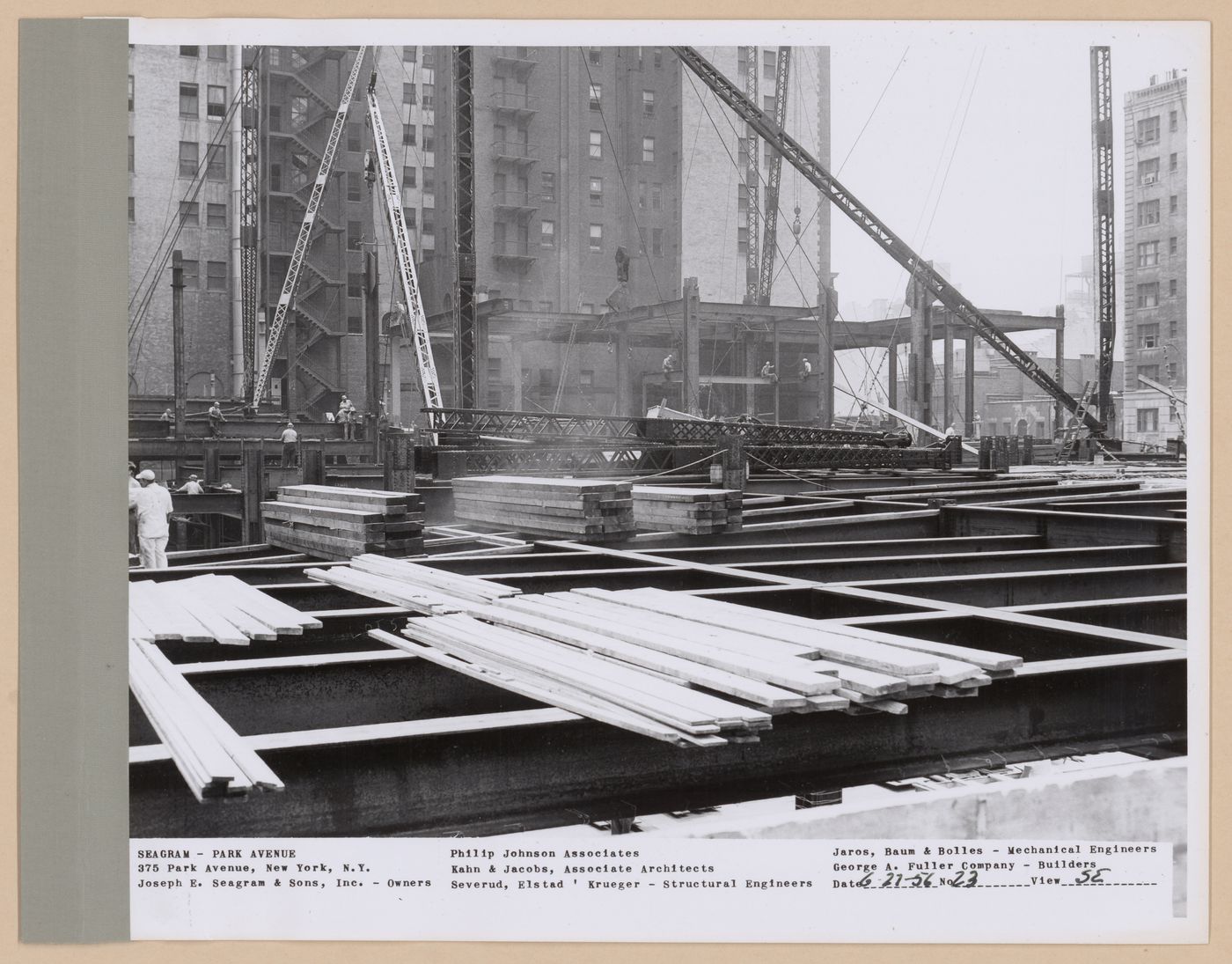 Seagram building under construction, 375 Park avenue, New York, N.Y., south-east view