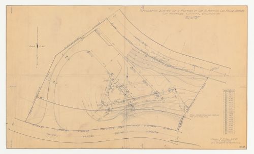 Wayfarers' Chapel, Palos Verdes, California: Topographic survey of the site including a sketch for the access road