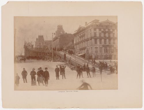 View of the Jacques Cartier toboggan run showing the Hôtel de ville in the background, Jacques Cartier Square, Montréal, Québec