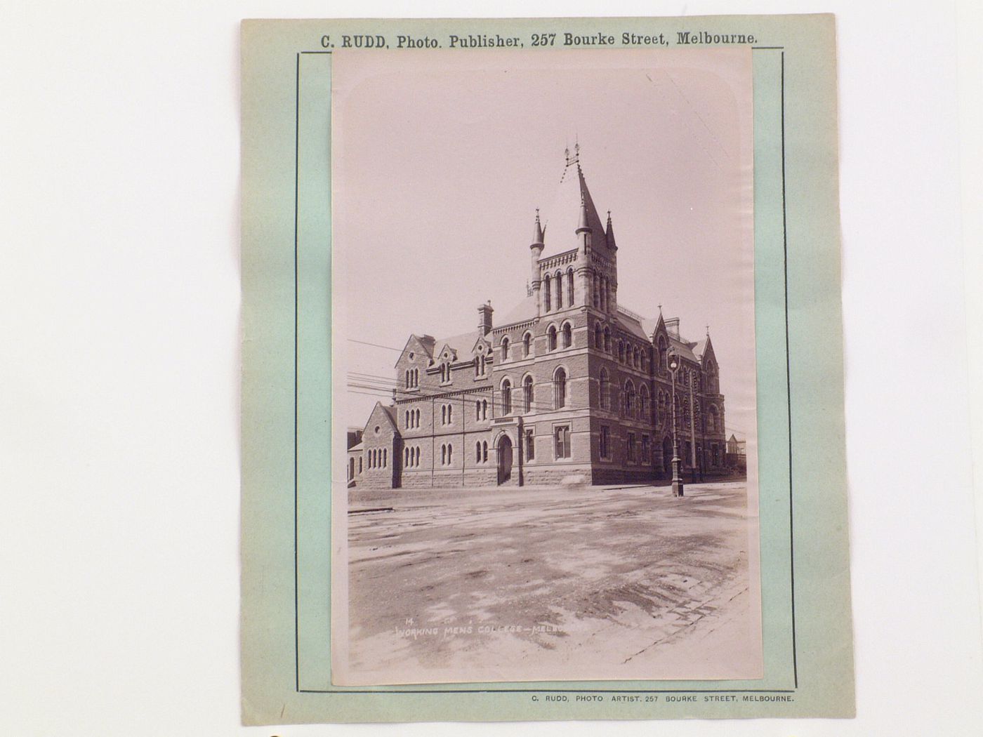 View of the Working Men's College (now the Royal Melbourne Institute of Technology), Melbourne, Australia