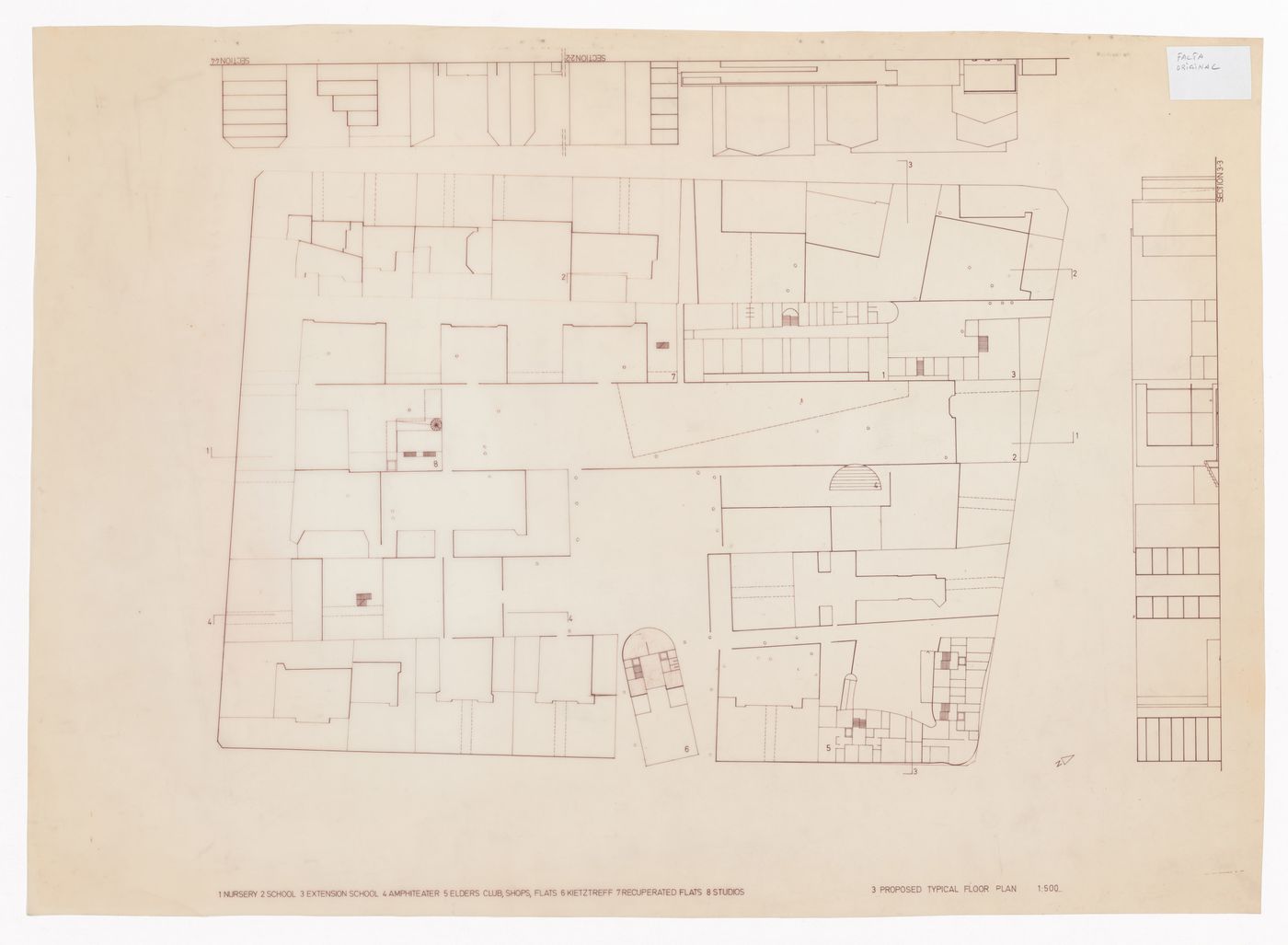 Plan and sections for Block 121, Schlesisches Tor, Berlin