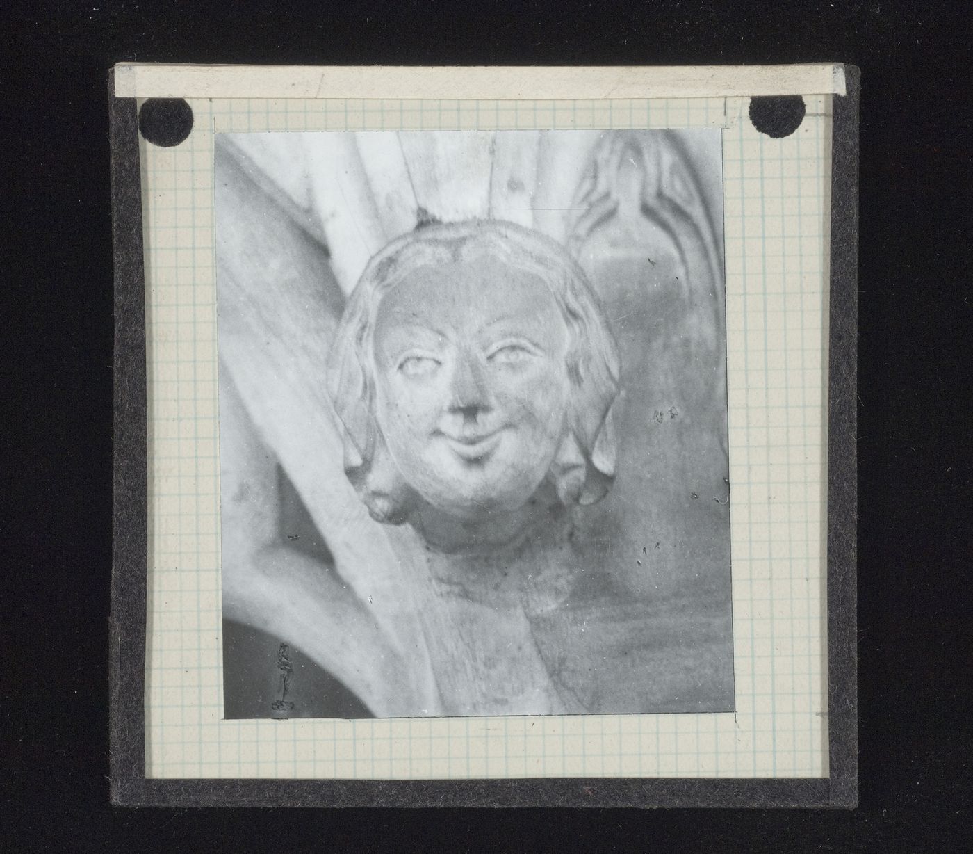 View of sculpture of woman's head