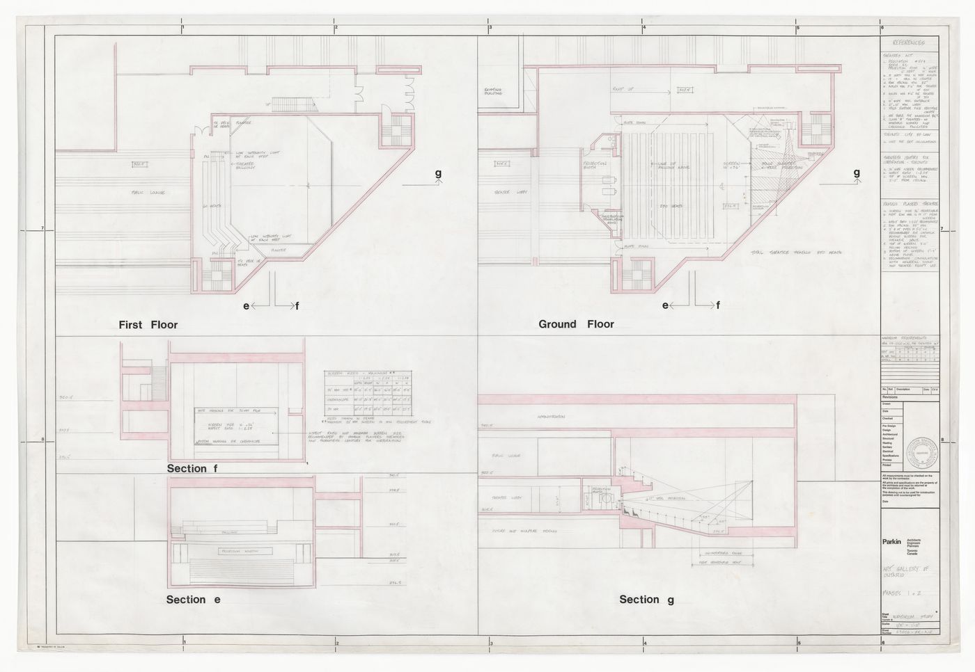 Auditorium study for Henry Moore Sculpture Centre, Art Gallery of Ontario, Stage I Expansion, Toronto