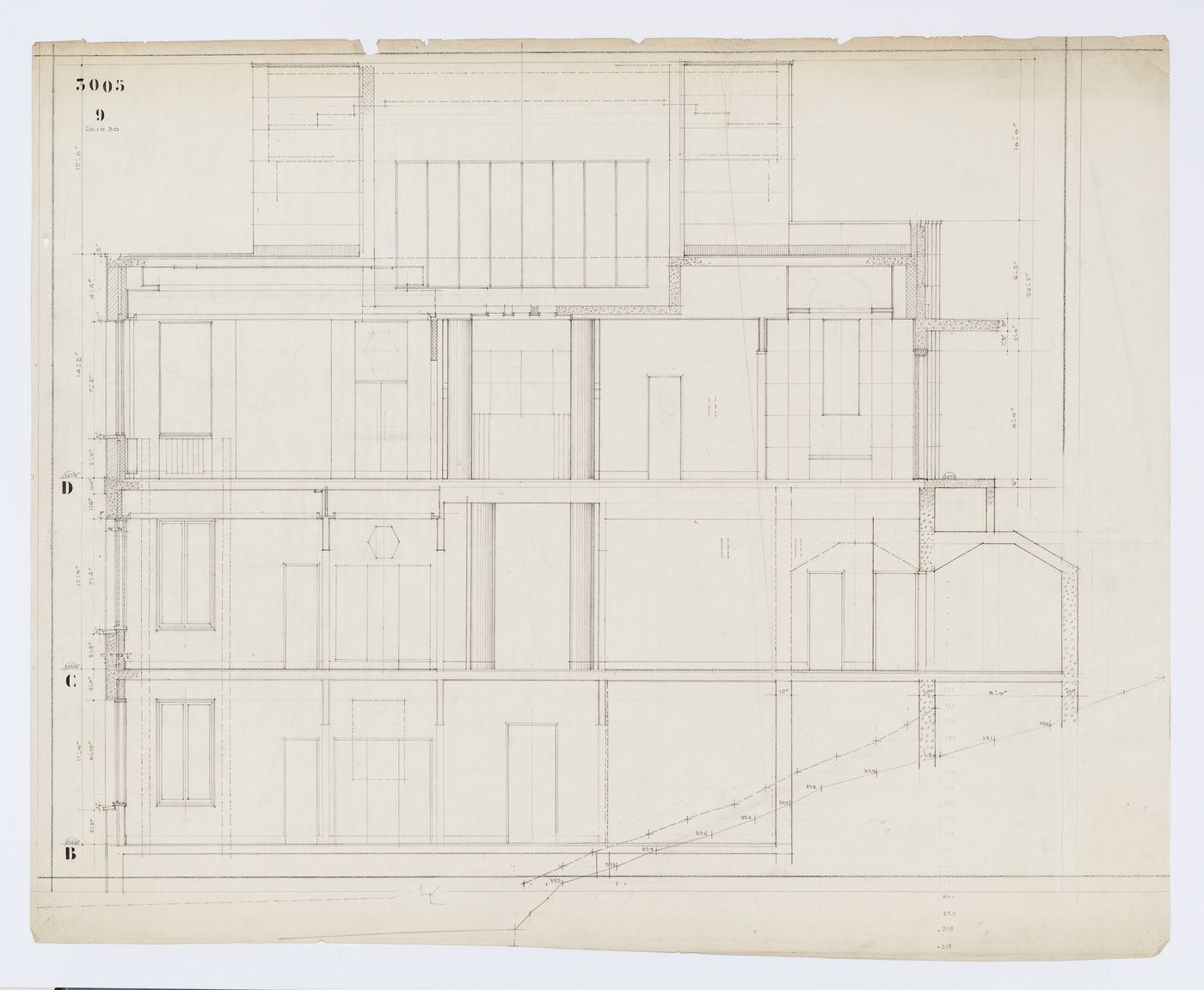 Coupe pour la résidence Ernest Cormier, 1418 Avenue des Pins Ouest, Montréal