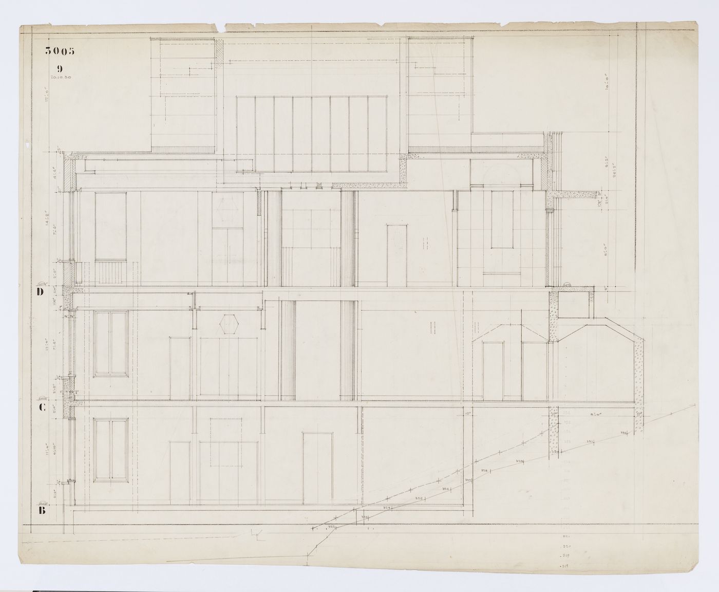 Coupe pour la résidence Ernest Cormier, 1418 Avenue des Pins Ouest, Montréal