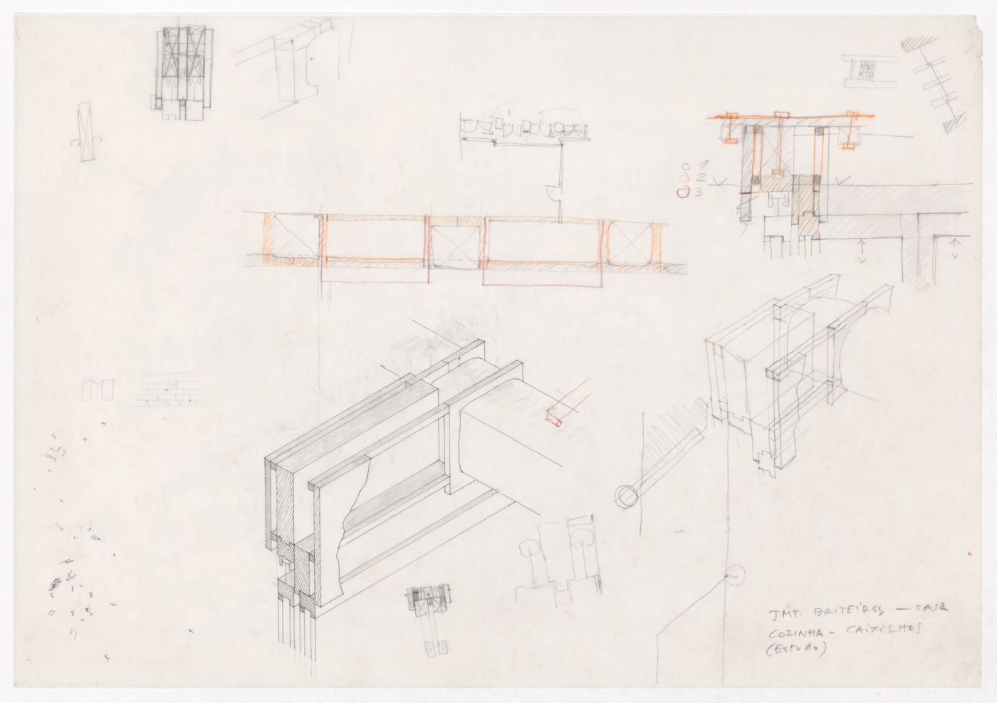 Sketch details for Casa J. M. Teixeira, Quinta do Forno, Briteiros - Guimarães, Portugal