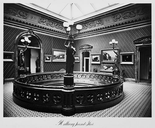 View of the hallway, second floor, Thurlow Lodge, Menlo Park, California