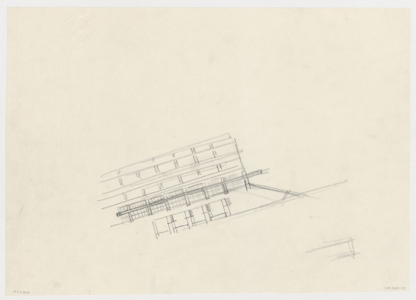 Sketch elevation for the New Stock Exchange Building, Rotterdam, Netherlands