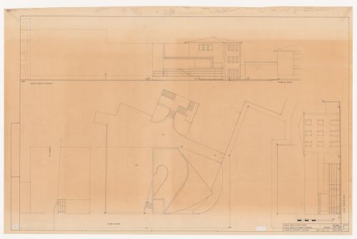 Plan and elevations for Banco Pinto & Sotto Mayor [Pinto & Sotto Mayor bank], Oliveira de Azeméis, Portugal