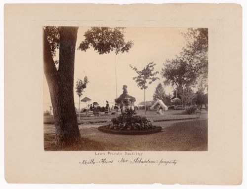 View of the garden of Mille-Fleurs, the residence of the Honorable Mr. Thibaudeau, Montréal[?], Québec, Canada