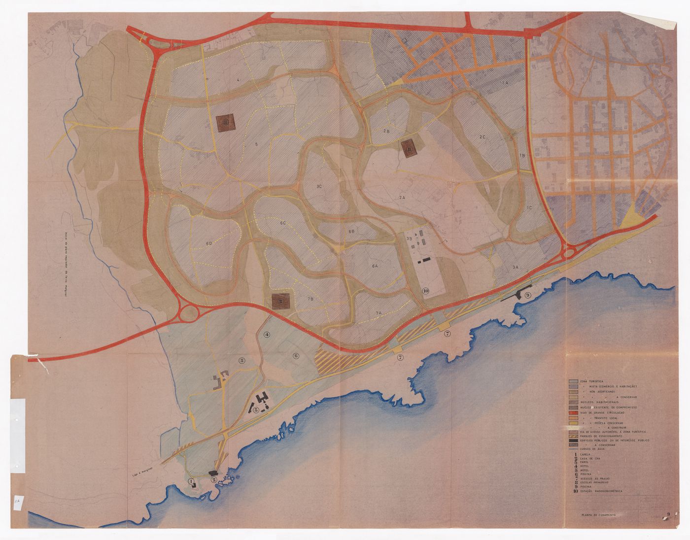 Zoning map for Plano Urbanístico para a Marginal de Leça e Zona da Boa Nova, Leça da Palmeira, Matosinhos, Portugal