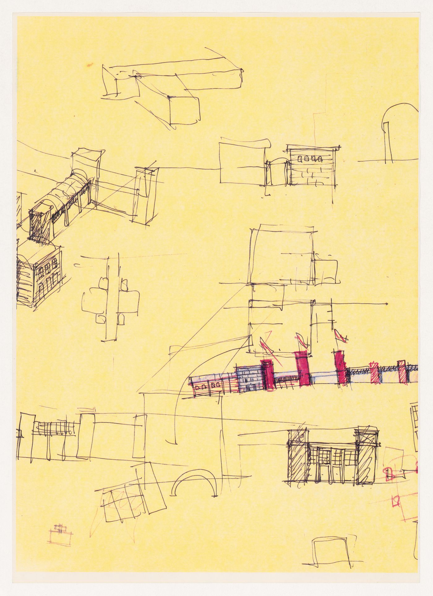 Sketches for Fabbrica attrezature ospedaliere a Sysran, Soviet Union (now Russia)