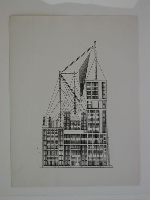 Photograph of an elevation for a lateral façade for the Palace of Labor, Moscow