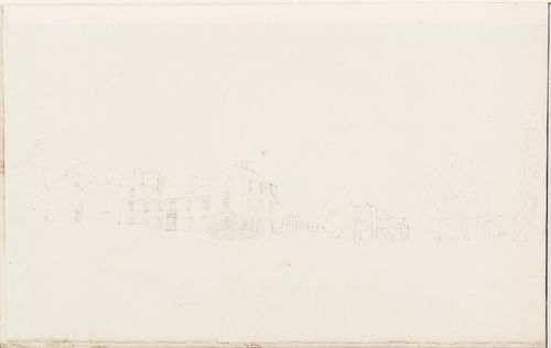 Sketch for the house, outbuildings and surrounding landscape, Domaine de La Vallée