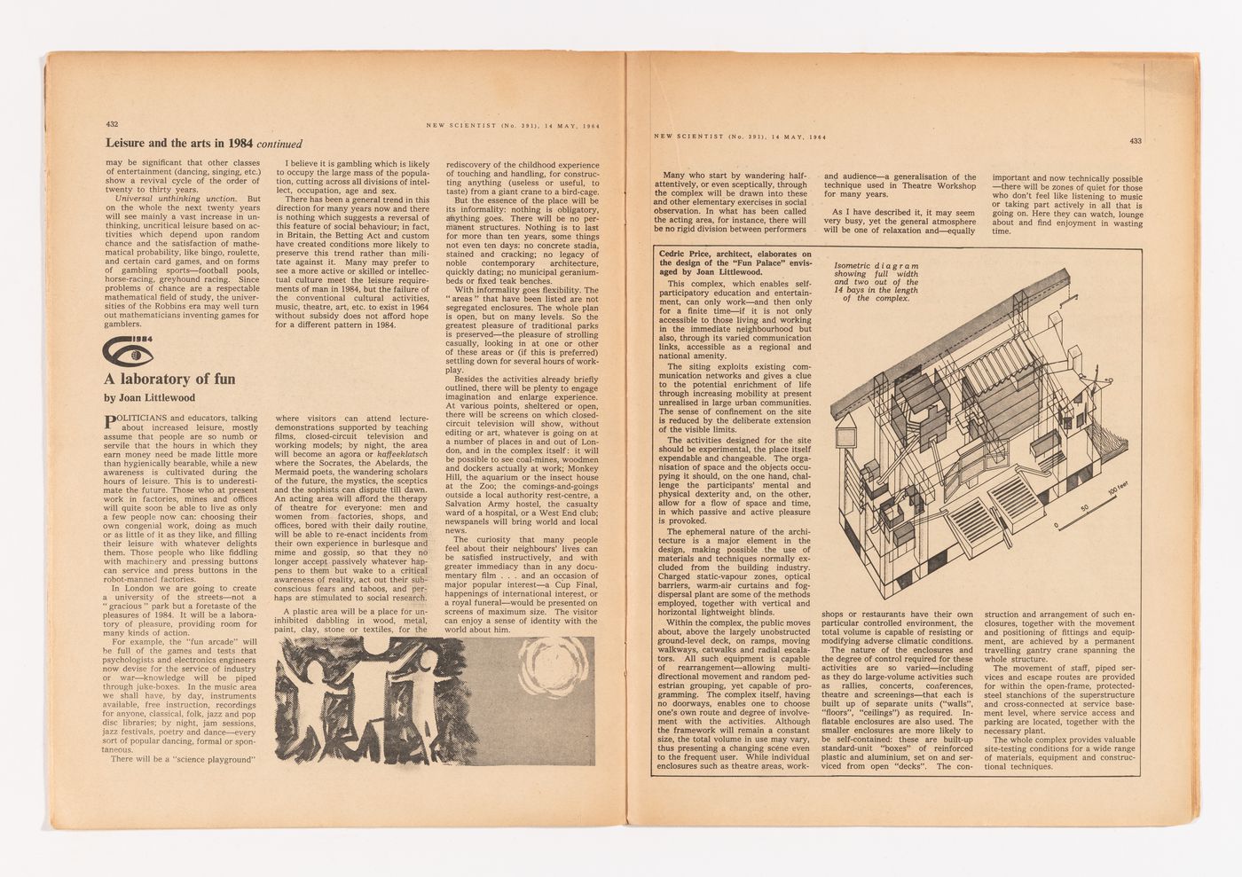 New Scientist issue (volume 22, number 391) with article "A  Laboratory of Fun" by Joan Littlewood