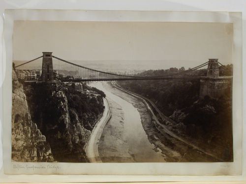 Clifton suspension bridge view looking downriver with side view of bridge, Bristol and environs, England