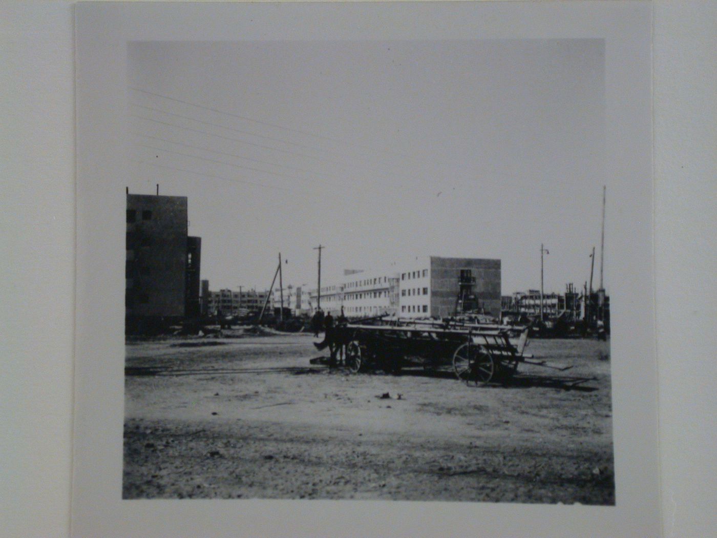 View of communal housing under construction, Zaporozhe, Soviet Union (now in Ukraine)