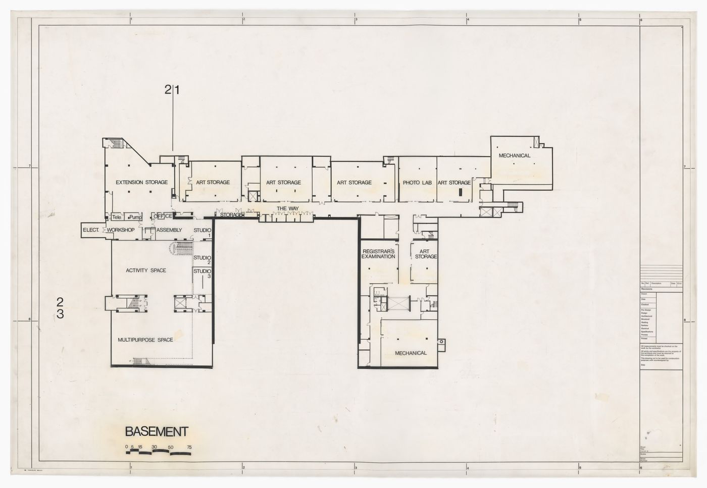 Basement plan for Art Gallery of Ontario, Stage II Expansion, Toronto