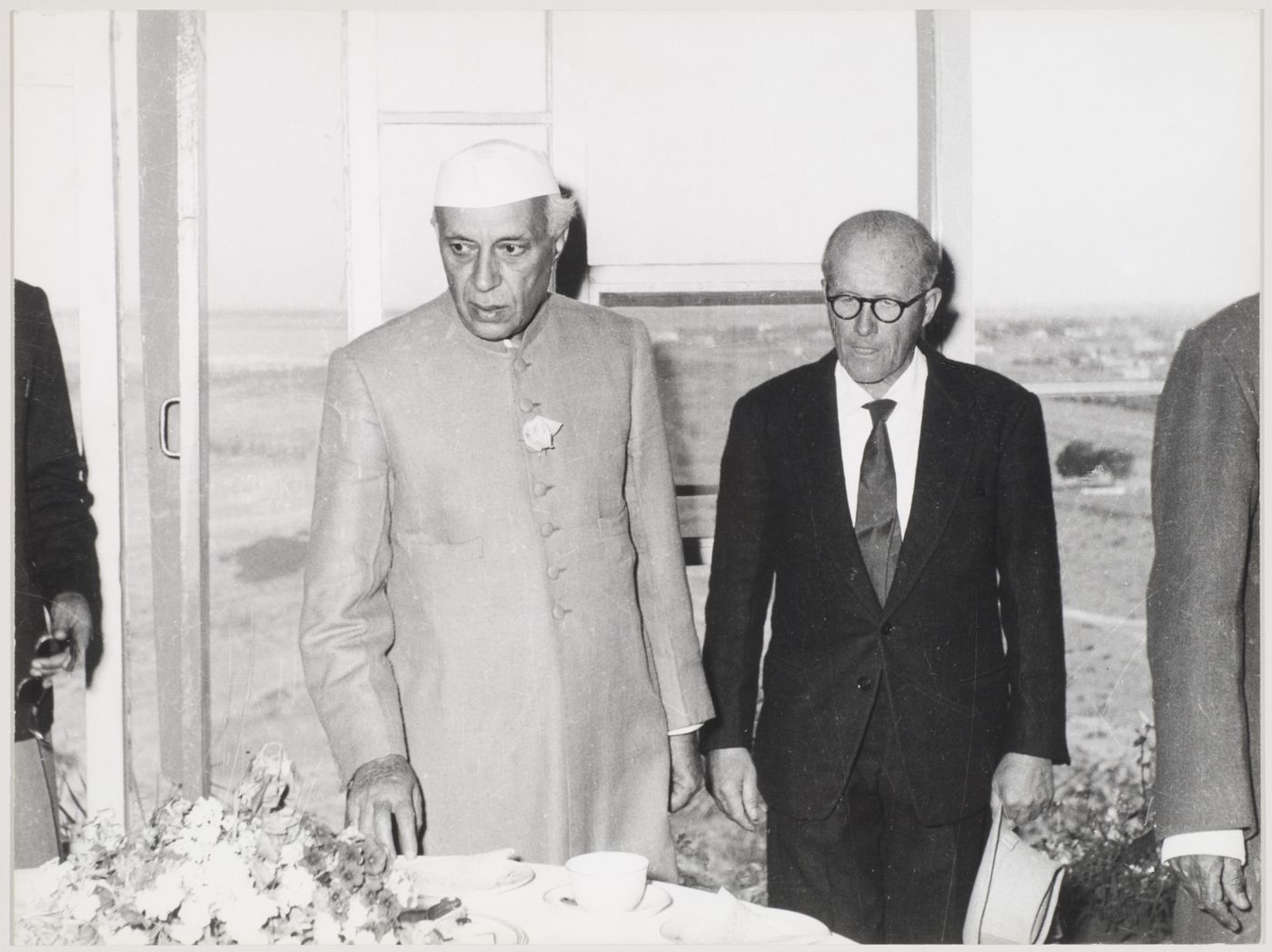 Nehru and Pierre Jeanneret at the Secretariat in Chandigarh, India