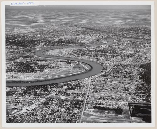 City of St. Boniface to right of the Red River and with its suburb, Norwood, in foreground, Winnipeg