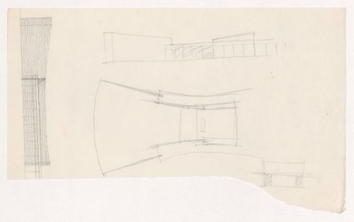Sketch elevations and sketch plan for an auditorium for Illinois Institute of Technology
