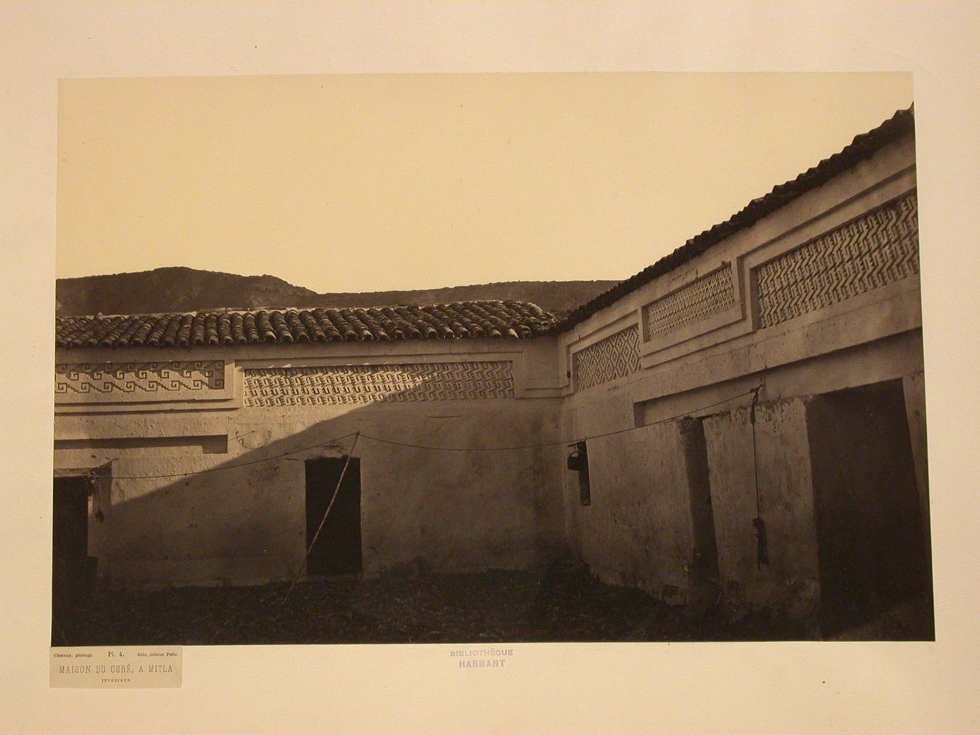 Interior partial view of the courtyard [?] of the priest's house, Mitla, Mexico