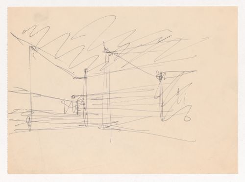 Perspective sketch from an interior viewpoint for campus buildings for Illinois Institute of Technology
