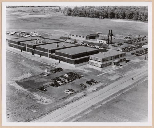 Aerial view of the Taylorcraft Aviation Corporation Airplane Assembly Plant, Alliance, Ohio