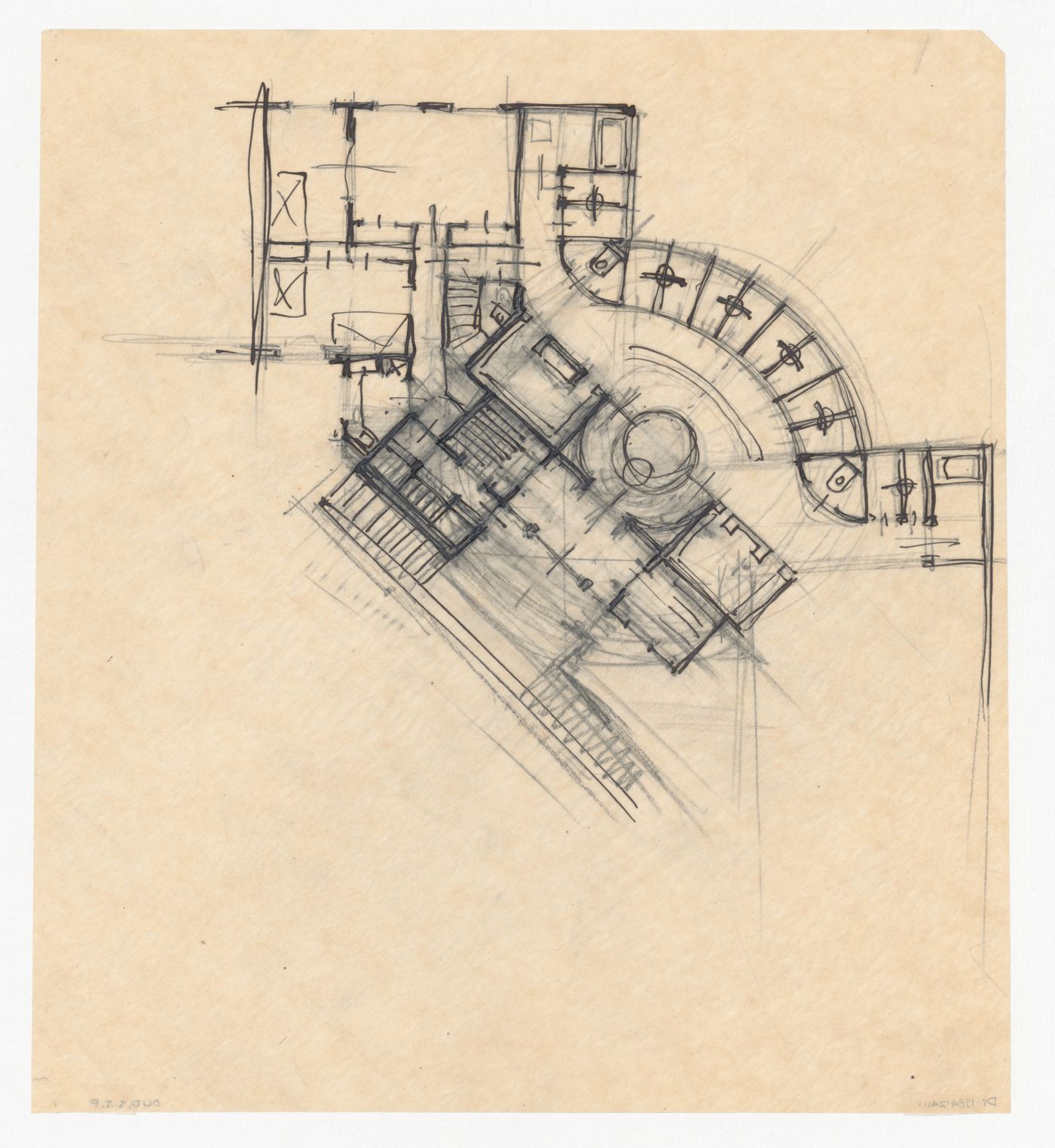 Sketch plan for a city hall for the reconstruction of the Hofplein (city centre), Rotterdam, Netherlands