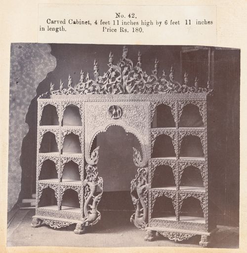 View of a cabinet, F. Beato Limited, C Road, Mandalay, Burma (now Myanmar)