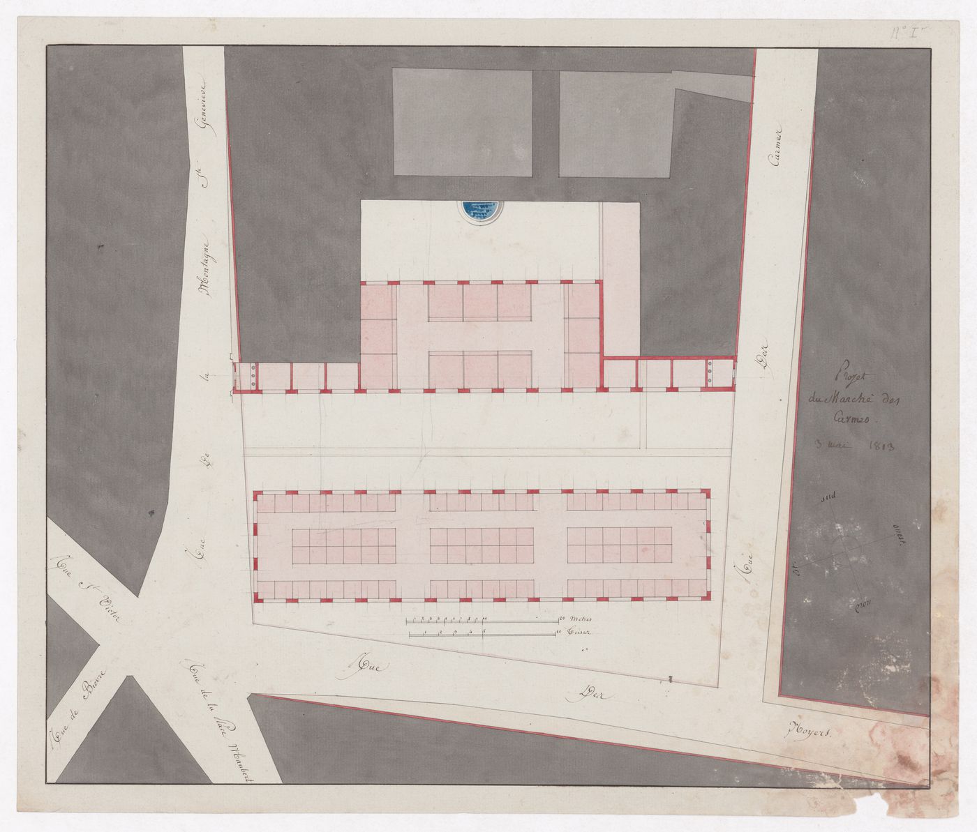 Site plan for Marché des Carmes, Paris