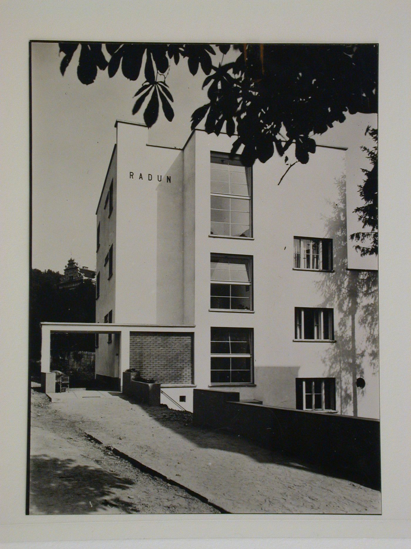 View of Lazenské Sanatorium showing the Radun boarding house, Bila ctvrt', Luhacovice, Czechoslovakia (now Czech Republic)