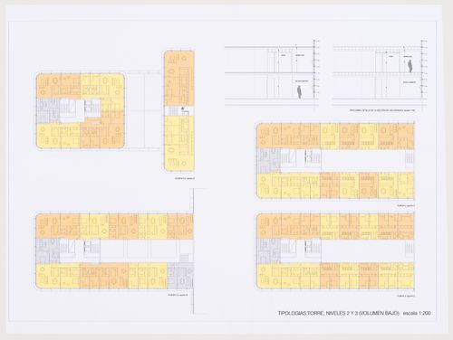 Second and third floor plans, Plaza y torre Woermann, Las Palmas, Canary Islands