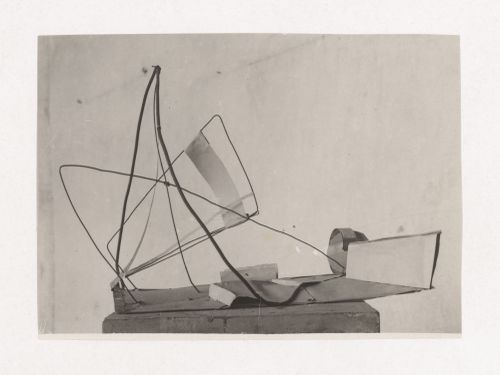 Photograph of a student model on the topic "Organization of Space over a Horizontal Surface (Rectangular, Square, Round)" for the "Space" course at the Vkhutemas (Higher State Artistic Technical Studios), Moscow