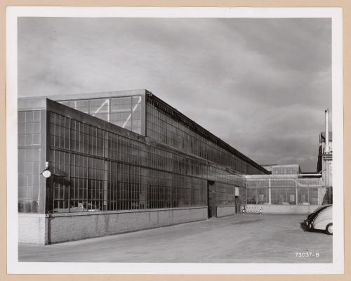 View of the south façade of the Driveway Building, Rouge River Plant, Ford Motor Company, Dearborn, Michigan