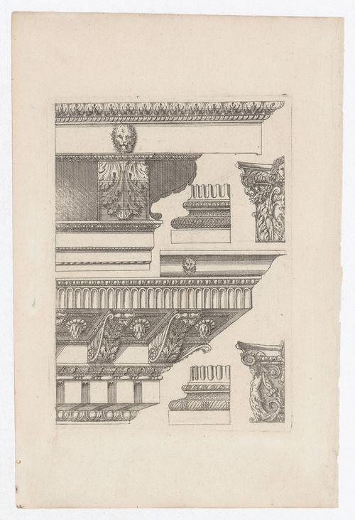 Designs for entablatures, column bases and capitals