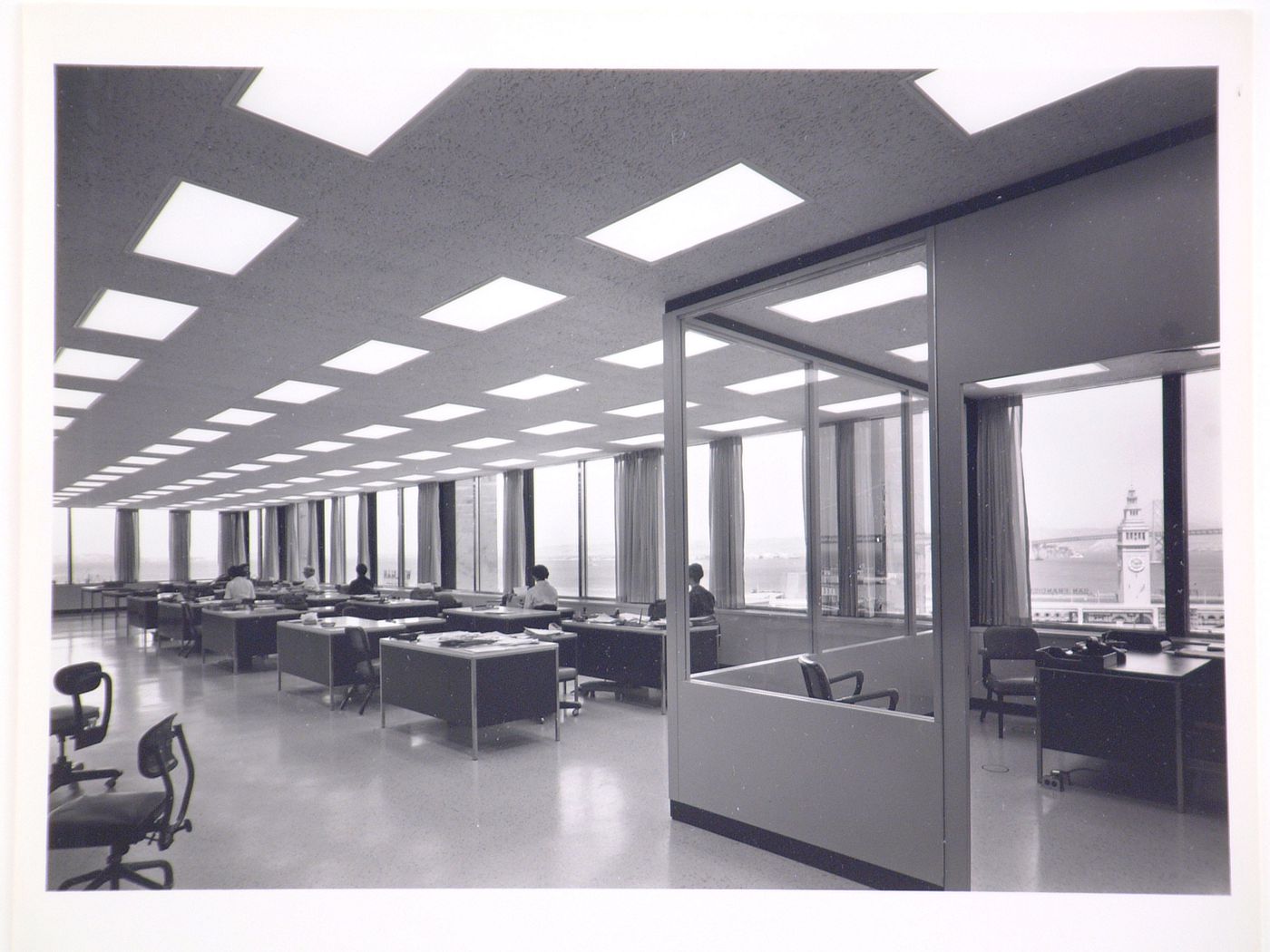 Interior view of the office area of the Bethlehem Steel Building, San Francisco, California, United States