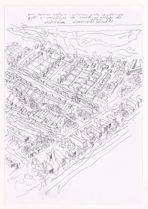 Sketch site plan for Estudo Urbanístico para São João, Costa da Caparica, Portugal