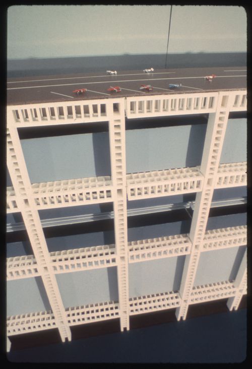 Photograph of a model for La ciudad que necesita la humanidad, Argentina, by Reginald Malcolmson and his students Mary Bylinsky and Dan Roach