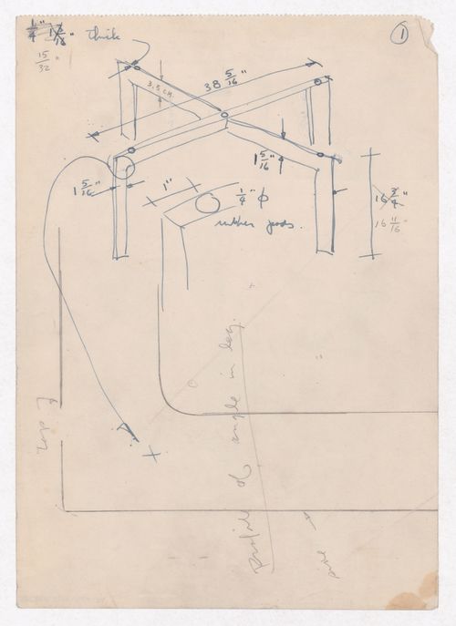 Various documents and drawings including furniture design and office renovation: File G 710