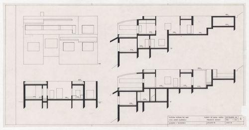 Elevation and sections for Casa Guardiola, Puerto de Santa Maria, Spain