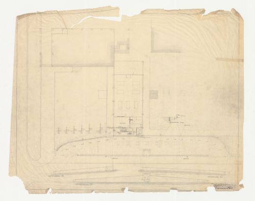 Plan and sections for the heating systems building for Hellerhof Housing Estate, Frankfurt am Main, Germany