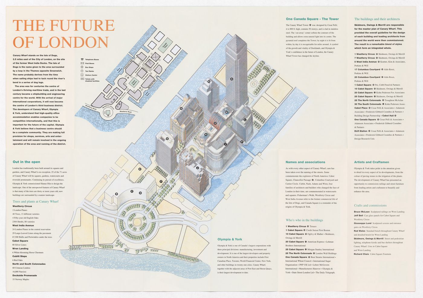 Canary Wharf visitors guide pamphlet