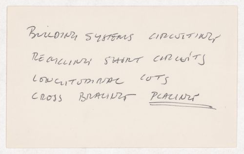 Building systems circuiting recycling short circuits longitudinal lots cross (ill) placing