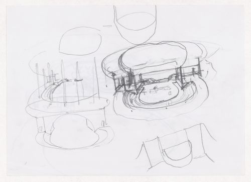 Auditorium sketches for Reitoria da Universidade de Alicante, Alicante, Spain; verso: Auditorium sketch for Reitoria da Universidade de Alicante, Alicante, Spain