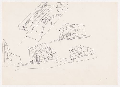Sketch perspectives for Concurso, Block 121, Schlesisches Tor, Berlin, Germany