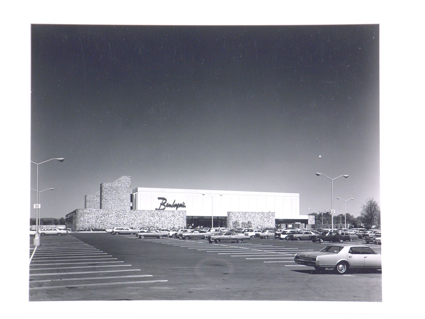 General view of the Willowbrook Shopping Center from across the parking lot looking towards Bamberger's, Wayne Township, New Jersey, United States
