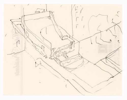 Sketch perspective for Senior Club Anziani, Blocke 121, Berlin, Germany