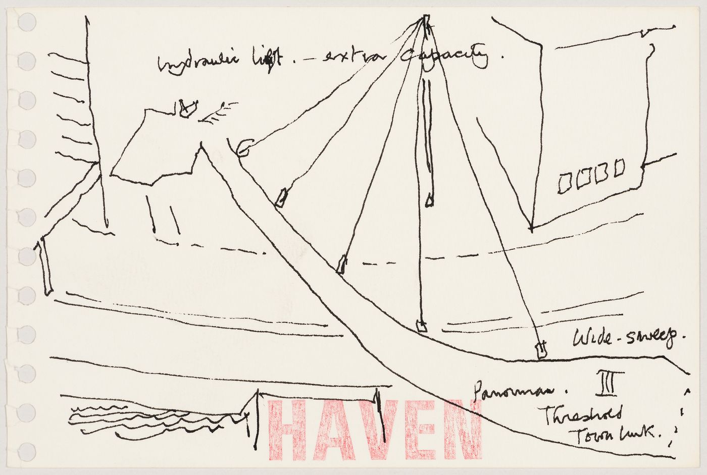 Haven: sketch of extra capacity hydraulic lift
