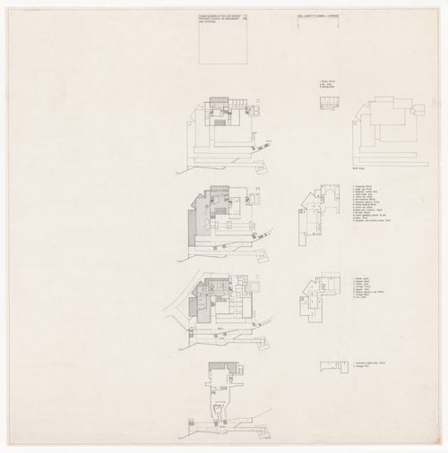 Plans with guide for internal re-arrangement and extension for Ampliação do Casino e Restaurante Winkler [Winkler Casino and restaurant extension], Salzburg, Austria